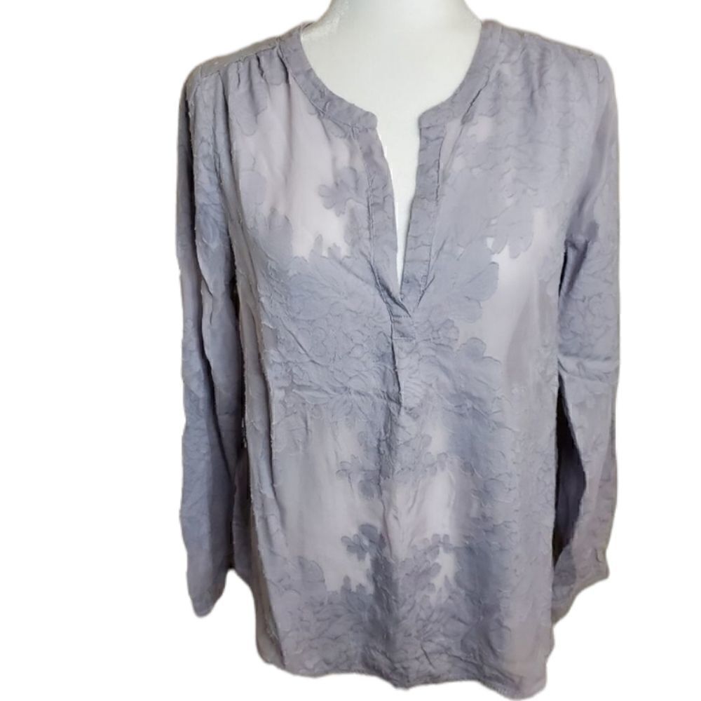 Katherine Barclay semisheer floral blouse M - Picture 2 of 11